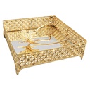 PORTE PAPIER DECO METAL 18X18X5 CM MODELE OR