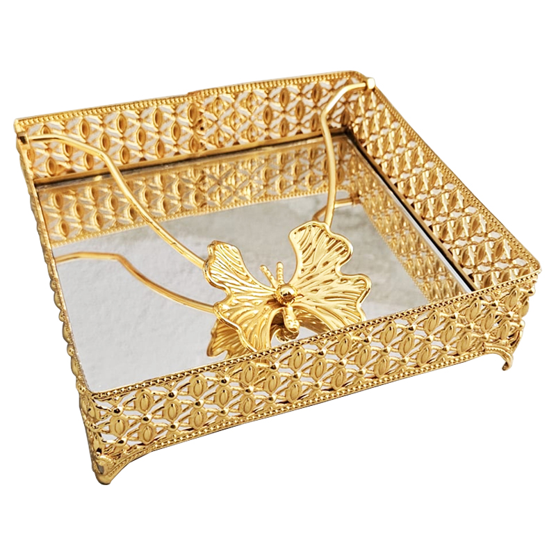 PORTE PAPIER DECO METAL 18X18X5 CM MODELE OR