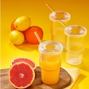 GOBELET CRYSTAL EN PLASTIQUE TRANSPARENT AVEC PIPETTE EN VERRE 16X9 CM