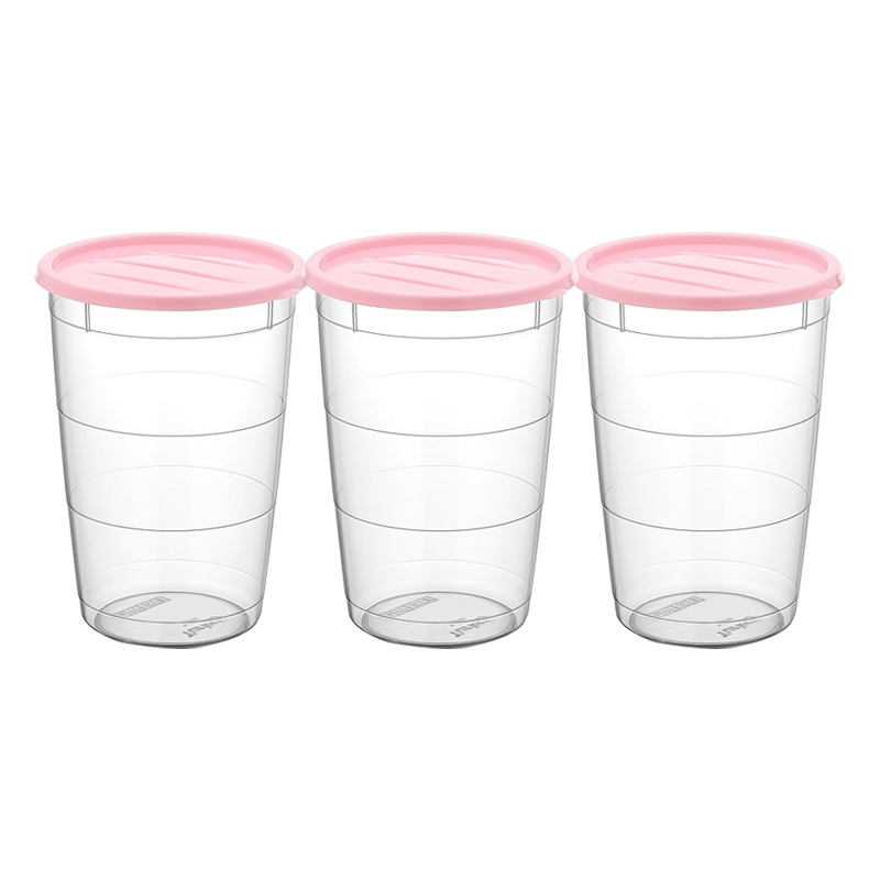 SET 3 BOITES CONSERVATION ALIMENTAIRE 800 ML MIX ROSE/BLANC/BLEU