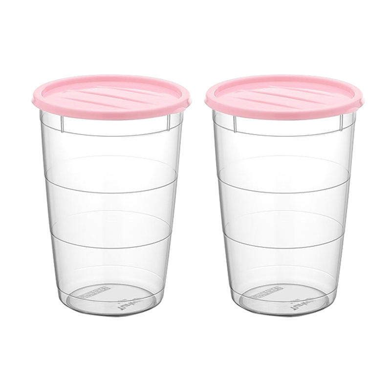 SET 2 BOITES CONSERVATION ALIMENTAIRE 1200 ML MIX ROSE/BLANC/BLEU