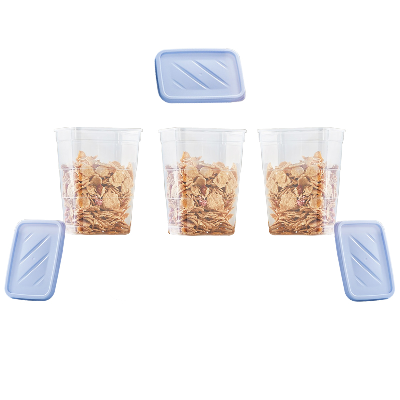 SET 3 BOITES CONSERVATION ALIMENTAIRE 800 ML MIX ROSE/BLANC/BLEU