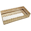 PLATEAU DECO METAL RECTANGULAIRE 26X13 CM MODELE OR