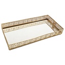 PLATEAU DECO METAL RECTANGULAIRE 26X13 CM MODELE OR