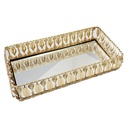 PLATEAU DECO METAL RECTANGULAIRE 26X13 CM MODELE OR