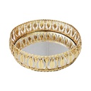 PLATEAU DECO METAL ROND 20 CM MODELE OR