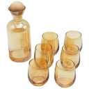 Set Bouteille avec support bois 1.2L + 6 verres