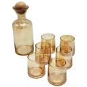 Set Bouteille avec support bois 1.2L + 6 verres
