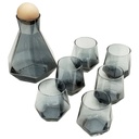 Set Bouteille avec support bois 1.3 L+ 6 verres