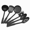 Set 6 pièces ustensiles plastique couleur noir