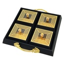 Set Déco 4 compartiments 28x28 cm modèle noir matière plastique