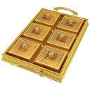 Set Déco 6 compartiments 41x27 cm modèle or matière plastique