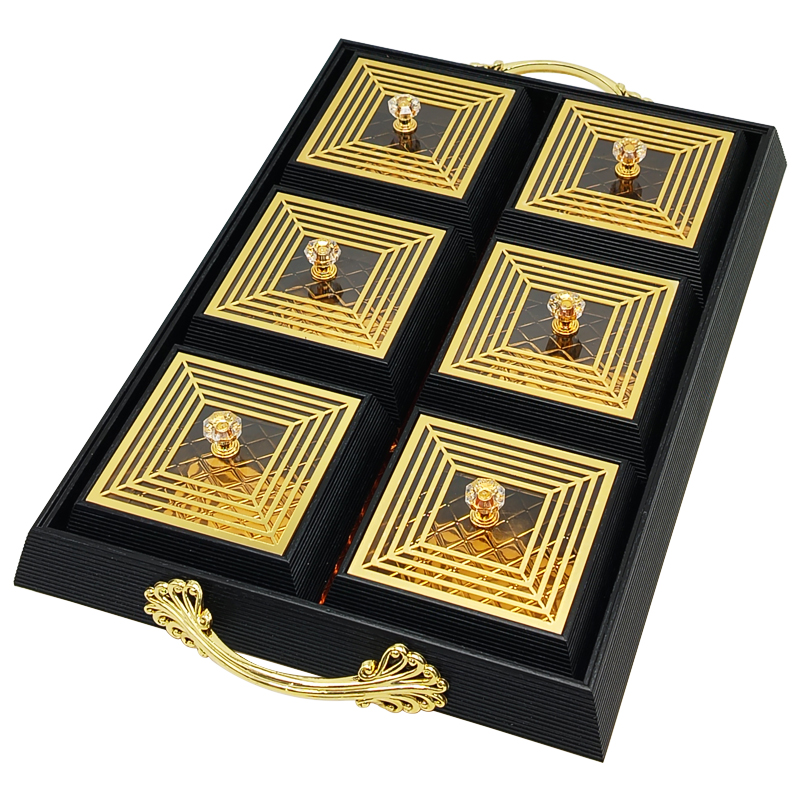 Set Déco 6 compartiments 41x27 cm modèle noir matière plastique