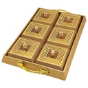 Set Déco 6 compartiments 41x27 cm modèle or matière plastique