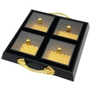 Set Déco 4 compartiments 28x28 cm modèle noir matière plastique