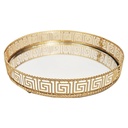 PLATEAU DECO METAL ROND 20 CM MODELE OR