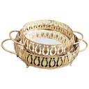SET 2 PLATEAUX DECO METAL 20 CM &amp; 25 CM