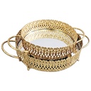 SET 2 PLATEAUX DECO METAL 20 CM &amp; 25 CM