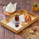 PLATEAU DECO PLASTIQUE RECTANGULAIRE 40X27X6 CM MODELE OR