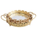 SET 2 PLATEAUX DECO METAL 20 CM &amp; 25 CM