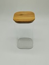 POT VERRE BOROSILICATE COUVERCLE CARRE BAMBOO 10 x 18 CM