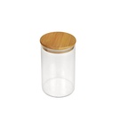 POT VERRE BOROSILICATE COUVERCLE BAMBOO 8x6.5 CM