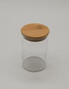 POT VERRE BOROSILICATE COUVERCLE BAMBOO 10X6,5 CM