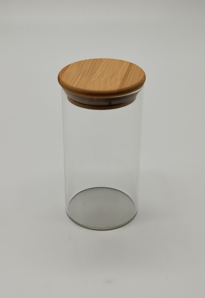 POT VERRE BOROSILICATE COUVERCLE BAMBOO 12X6,5 CM