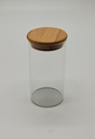 POT VERRE BOROSILICATE COUVERCLE BAMBOO 12X6,5 CM