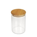 POT VERRE BOROSILICATE COUVERCLE BAMBOO 8,5 X 12,5 CM