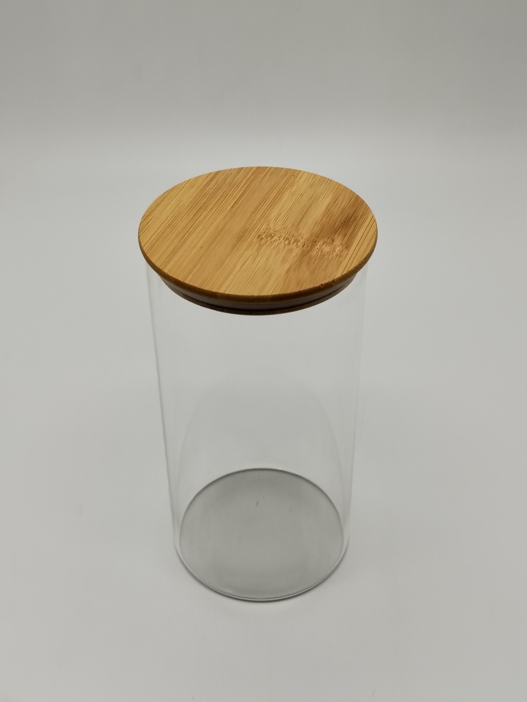 POT VERRE BOROSILICATE COUVERCLE BAMBOO 20X10 CM