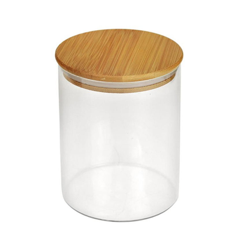 POT VERRE BOROSILICATE COUVERCLE BAMBOO 28X10 CM