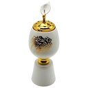 BRULEUR ENCENT METAL 23X7 CM MODELE MIX NOIR-OR / BLANC-OR