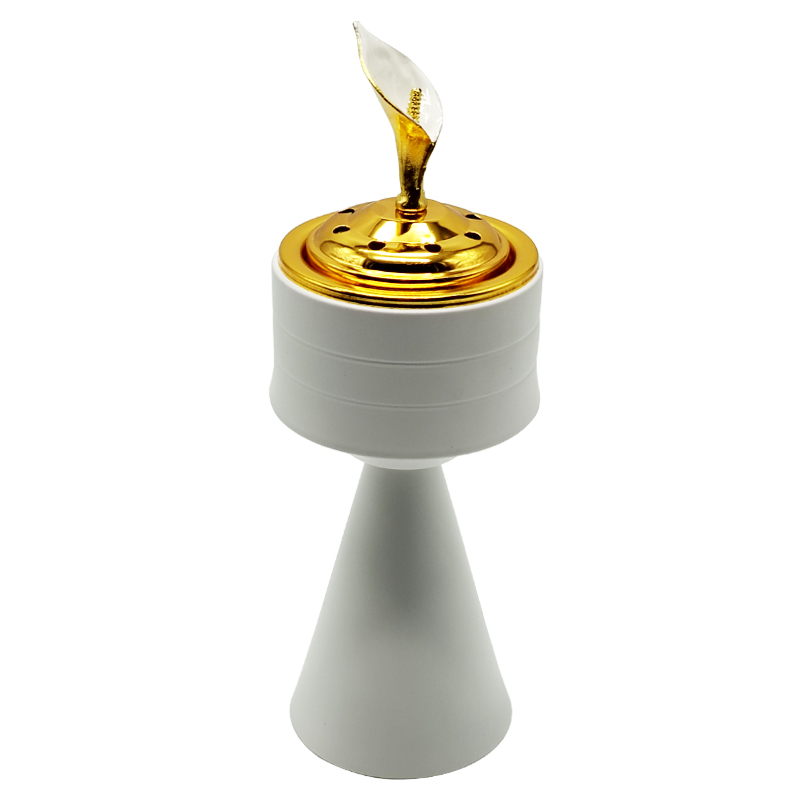 BRULEUR ENCENT METAL 22X7 CM MODELE BLANC-OR