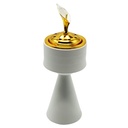 BRULEUR ENCENT METAL 22X7 CM MODELE BLANC-OR