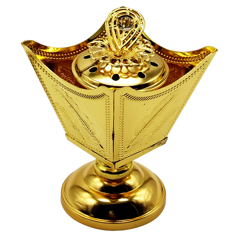 BRULEUR ENCENT METAL 11X8 CM MODELE OR