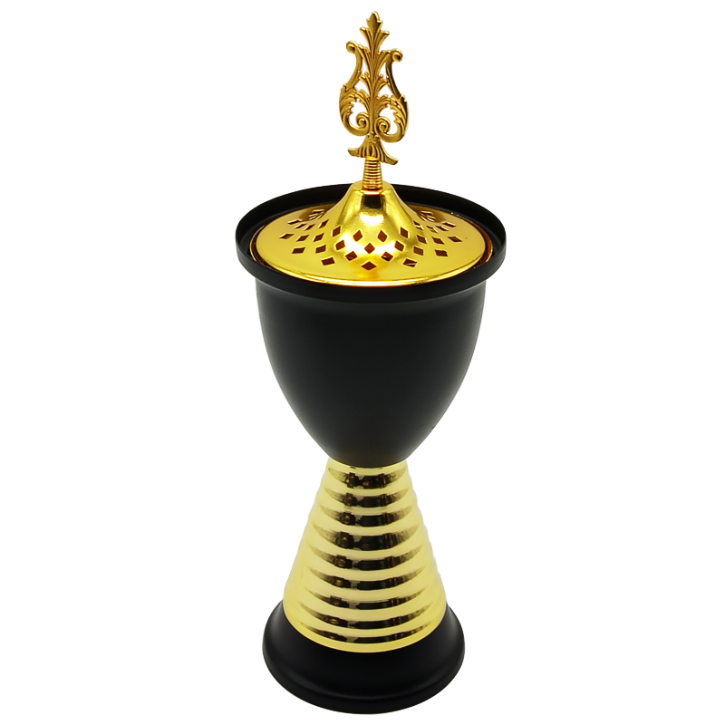 BRULEUR ENCENT METAL 26X10 CM MODELE NOIR-OR