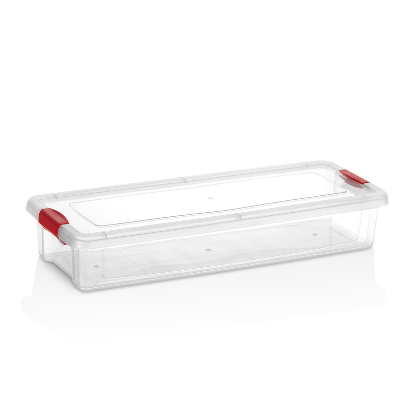 BOITE ALIMENTAIRE PLASTIQUE LONG FORMAT 2.3 LITRES (37x14.5x6.5 cm) TRANSPARENT