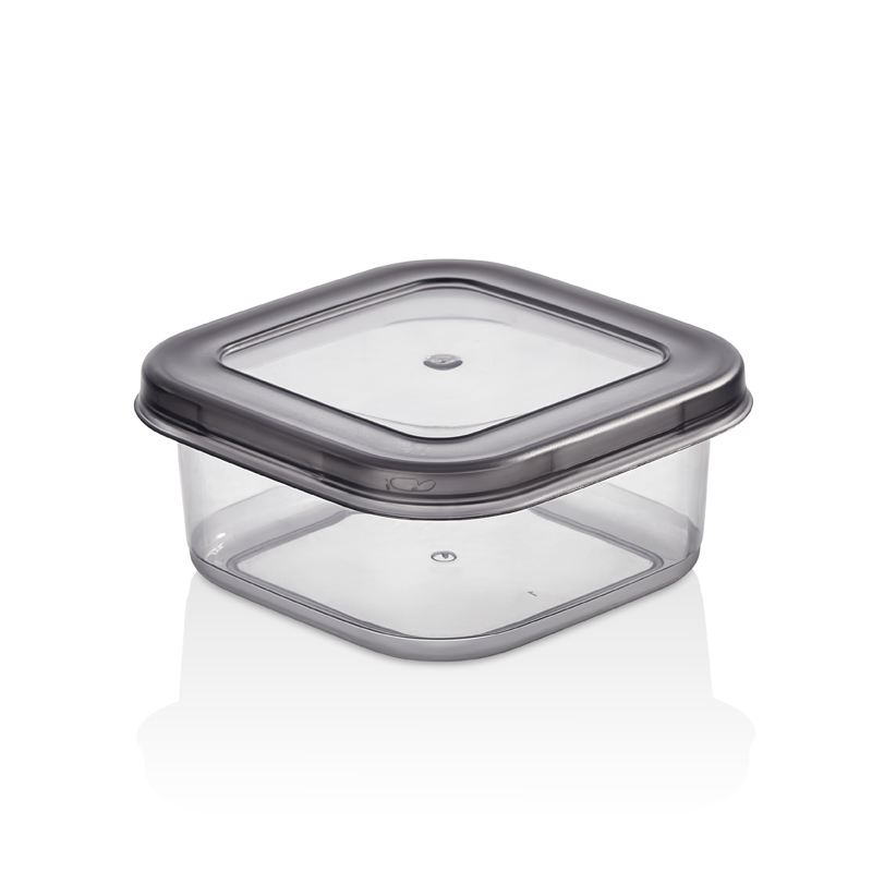 BOITE ALIMENTAIRE PLASTIQUE 0.30 LITRES (11x11x5 cm) COULEUR MAT