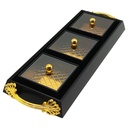 Set Déco 3 compartiments 41x15 cm modèle or matière plastique