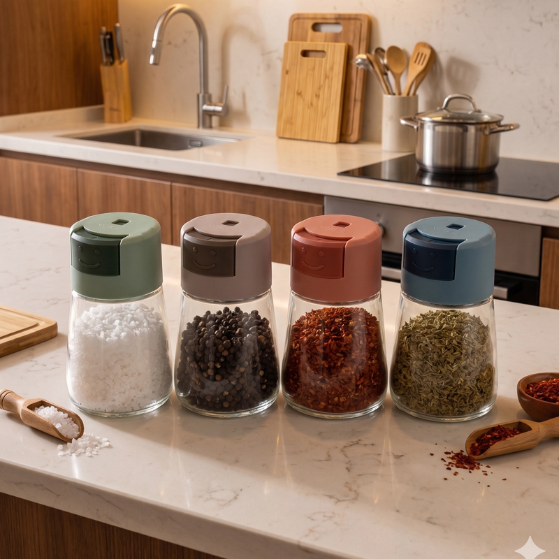 POT A EPICE 11x6 CM COULEUR MIX BLEU / GRIS / VERT/ ROSE