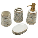 SET SALLE DE BAIN 4 PIECES CERAMIQUE COULEUR MIX NOIR / BLANC