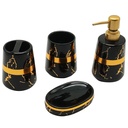 SET SALLE DE BAIN 4 PIECES CERAMIQUE COULEUR MIX NOIR / BLANC