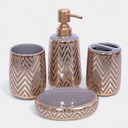 SET SALLE DE BAIN 4 PIECES CERAMIQUE COULEUR MIX NOIR / BLANC