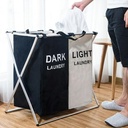 BAC A LINGE 2 COMPARTIMENTS PLIABLE METAL 59X65X37 CM 