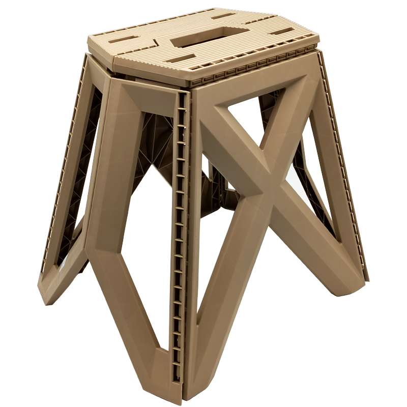 TABOURET PLIABLE PLASTIQUE 29X20X40 CM COULEURS MIX BLANC / MARRON