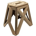 TABOURET PLIABLE PLASTIQUE 29X20X40 CM COULEURS MIX BLANC / MARRON
