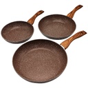 SET 3 POELES 28 / 24 / 20 CM COULEUR MARRON