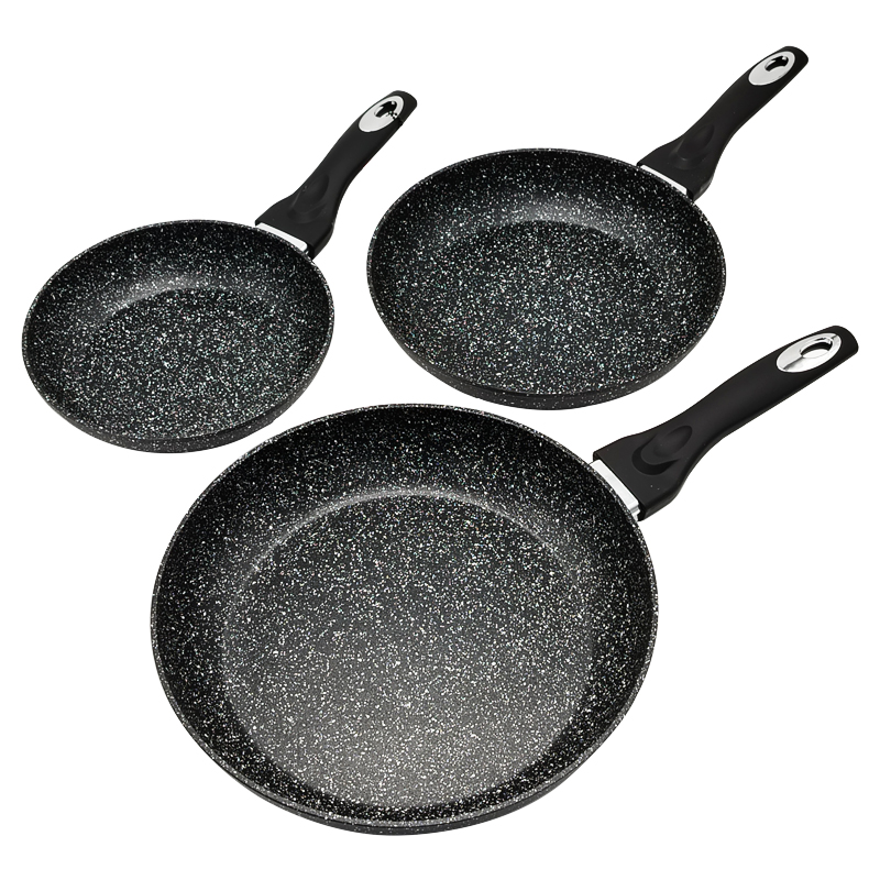 SET 3 POELES 28 / 24 / 20 CM COULEUR NOIR