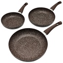 SET 3 POELES 28 / 24 / 20 CM COULEUR MARRON